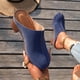 thumbnail image 2 of Mujeres Tacones Altos Color Sólido Cerrado Dedo Del Pie Bloque Tacón Tope Mulas, Zapatillas de Verano de las Mujeres para la Oficina Y la Comodidad Diaria, 2 of 9