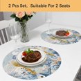 thumbnail image 5 of Blue Jellyfish Coastal Round 13 Inch Placemats Set of 2, Beach Starfish Nautical Coral Vintage HeatResistant Non Slip Place Mats for Dining Table, Wipeable Braided Kitchen Table Mats for Housewarming, 5 of 9