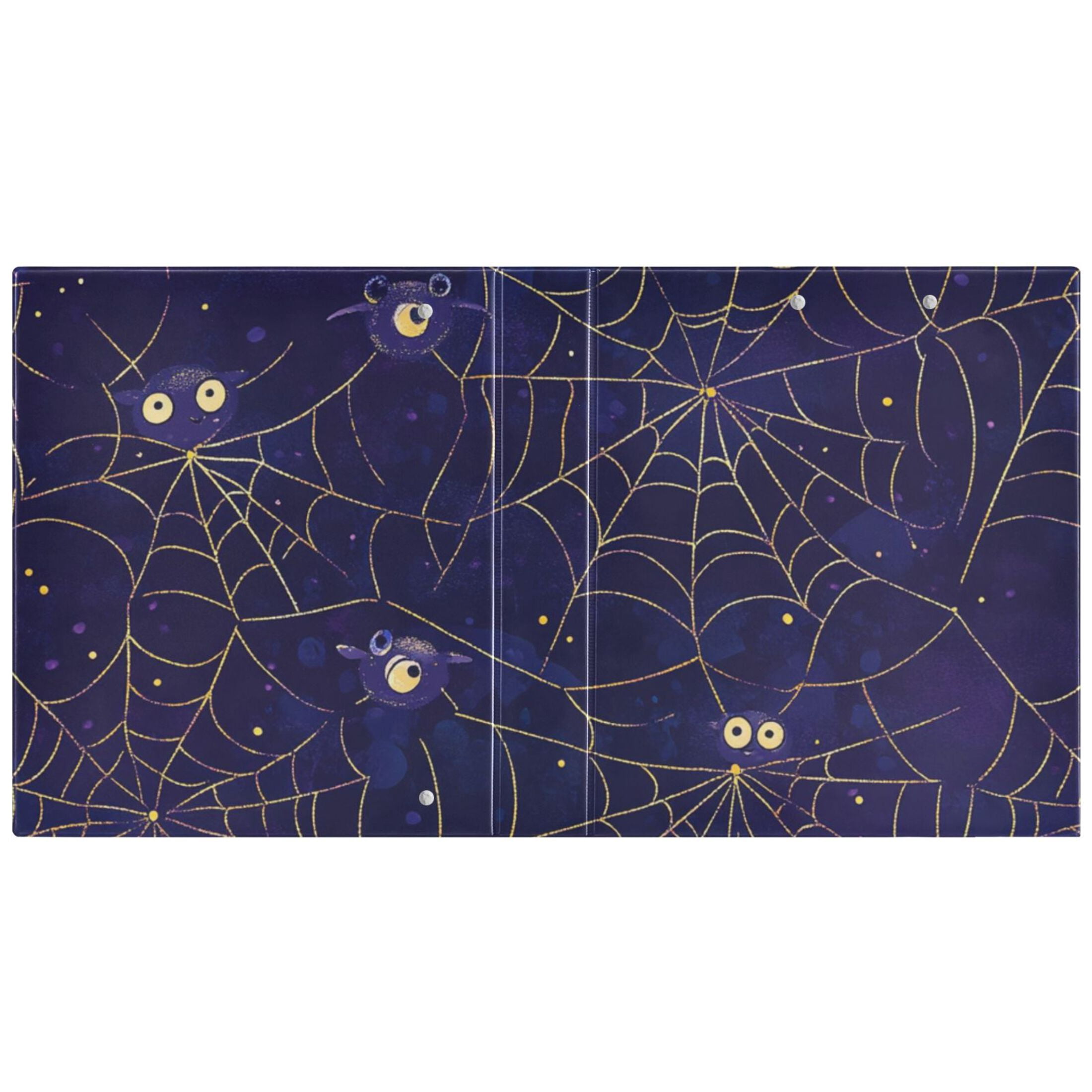 Spiders Webs 3 Ring Binders 1.5 inch Hardcover File Folders with Interior Pockets A4 Size Organizer for School Office Hospital