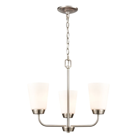 CN310322-Thomas Lighting-3 Light Chandelier-Brushed Nickel Finish    -Traditional Installation