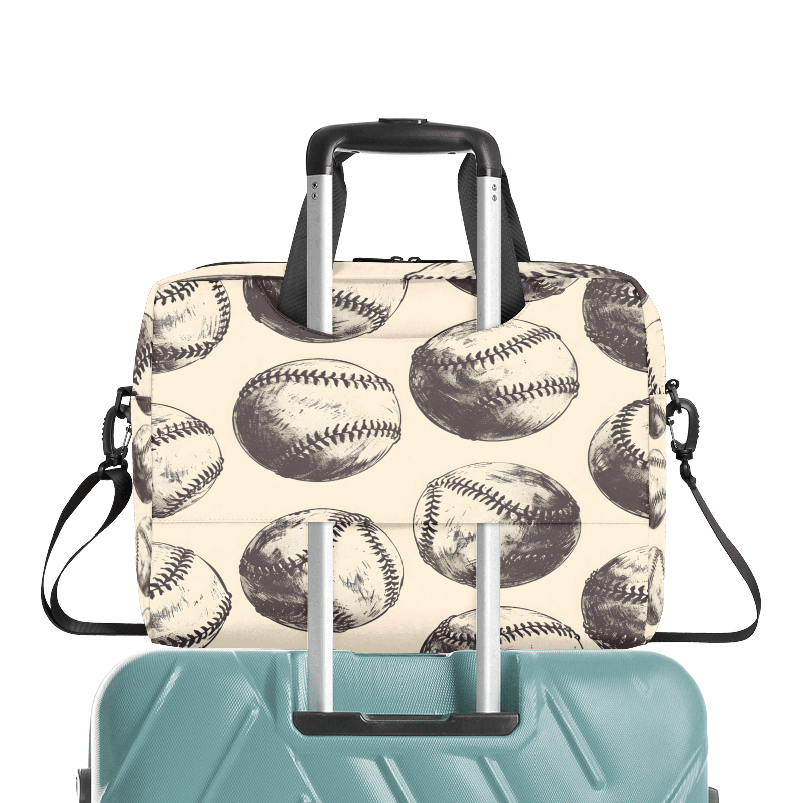 Herdesigns Retro Baseball Laptop Bag for Women Men, Computer Case Briefcase Messenger Bags, 15-15.6 inch Laptop Sleeve Shoulder Bag