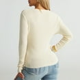 thumbnail image 7 of Qetyuw Womens Ribbed Knit Sweaters Deep V Neck Criss Cross Front Jumper Solid Color Long Sleeve Slim Fit Casual Sweater, 7 of 7