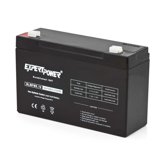 ExpertPower® 6V 10AH Sealed Lead Acid (SLA) Battery with F1 Terminal