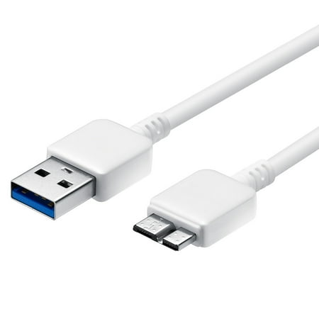 White Micro USB 3.0 to USB Charge and Sync Data Cable for Samsung Galaxy S5/ Galaxy Note 3 (1M/3FT) - Super Duper