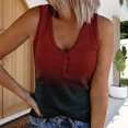thumbnail image 2 of Bovemsi Camisole Tops for Women Women's Summer V Tie Button Gradient Printed Strip Fabric Loose Casual Tank Top Basic Tanks, 2 of 5