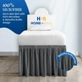 thumbnail image 3 of HNB Store Microfiber TwinXL 34" inch Drop Ruffled Dorm Bedskirt | Dark Gray, 3 of 7