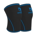 thumbnail image 1 of Rodilleras de 7 mm (1 par) - Rodilleras de alto rendimiento para levantamiento de pesas, cross training y powerlifting - Las mejores rodilleras y correas de compresión - Para hombres y mujeres (Negro/, 1 of 5