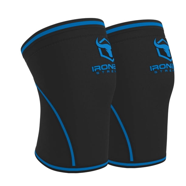 Rodilleras de 7 mm (1 par) - Rodilleras de alto rendimiento para levantamiento de pesas, cross training y powerlifting - Las mejores rodilleras y correas de compresión - Para hombres y mujeres (Negro/