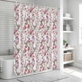 thumbnail image 6 of Pink Beige Flowers Shower Curtain, Waterproof Shower Curtains for Bathroom, Spring Floral Elegant Pastoral Botanical Washable Fabric Bathtub Curtain Set Bath Decor with 12 Hooks 48"x72", 6 of 8