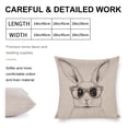 thumbnail image 2 of Rustic Pillow Cover Happy Easter Cushion Pillow Cover Cute Bunny with Leopard-print Glasses Decorative Pillowcases for Bed for Sofa Couch 18"x18", 2 of 7