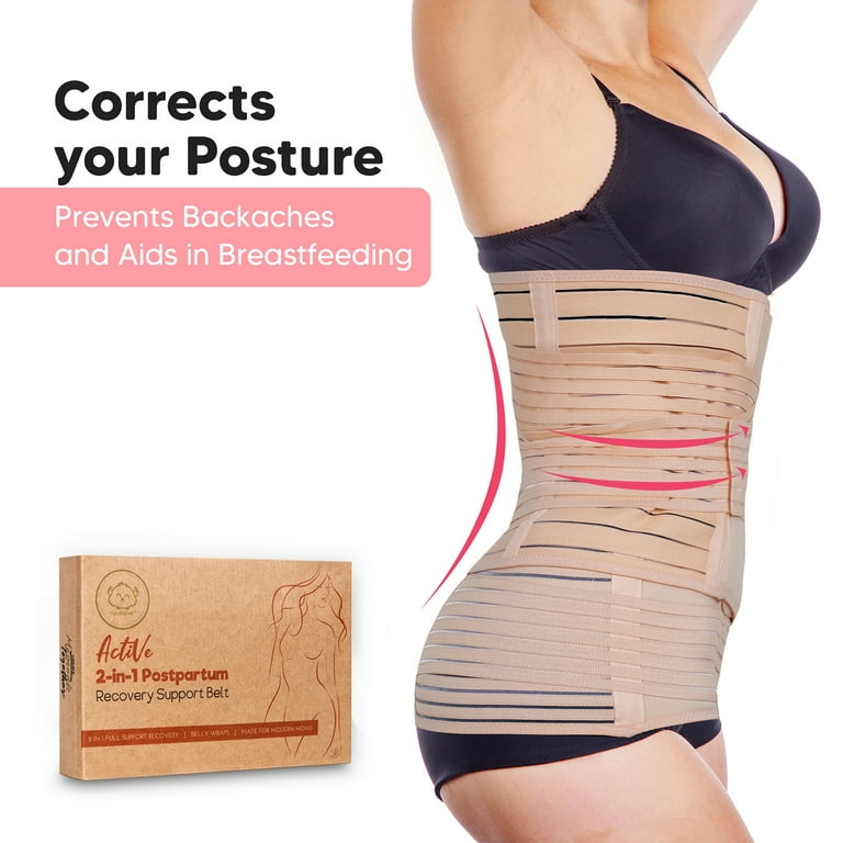 KeaBabies 2-in-1 Postpartum Belly Support Recovery Belts, Soft