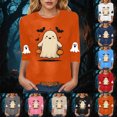 thumbnail image 2 of Godom Fall Round Neck T Shirt Funny Halloween Graphic Tee Casual Family Halloween Tops, 2 of 6