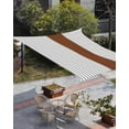 thumbnail image 3 of Sun Shade Sail 12x16Ft Boho Brown Leather Texture Striped Tribal Farmhouse Style Uv Block Sunshade Canopy Outdoor Shade Cover Rectangle Shade Cloth For Patio Garden Yard Deck Pergola, 3 of 6