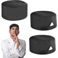 thumbnail image 1 of SHAR Professional Chef Hat Set - 3 Adjustable Cooking Caps for Catering and Food Service - Breathable Mesh Top and Flat Top Design - Unisex Hair Cover, 1 of 5