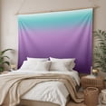 thumbnail image 3 of Teal Purple Ombre Large Tapestry for Bedroom Wall Hanging Tapestry,Modern Geometric Striped Abstract Art Ceiling Backdrop Tapestries Poster Blanket Wall Decor for Teens Room Living Room 86" x 104", 3 of 8