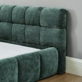 thumbnail image 4 of Modern Simple King Size Upholstered Platform Bed Frame with Headboard, Thick Chenille Fabric, Blue + Green, 4 of 9