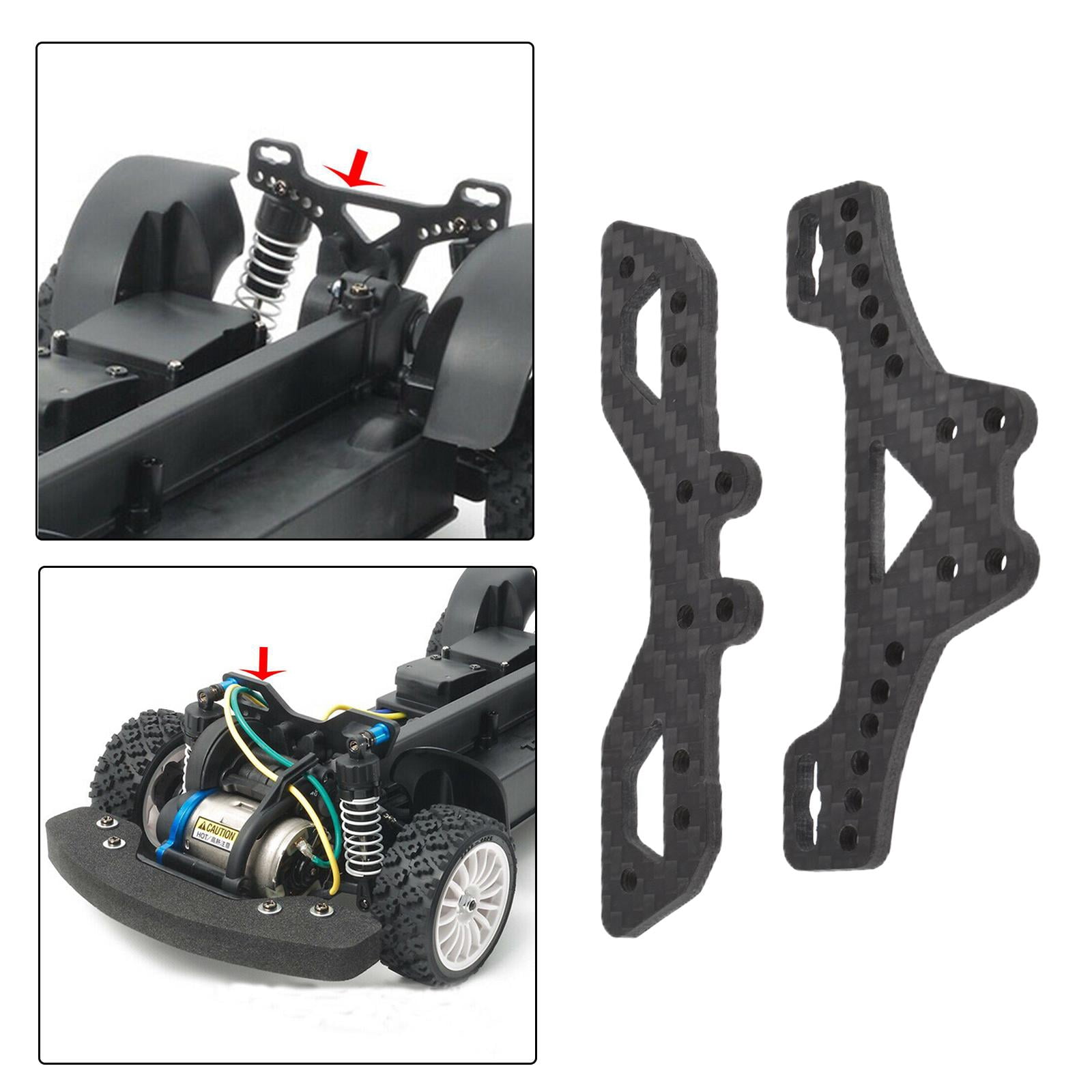 Upgrade Front/Rear Shock Tower Set For 1/10 RC Car – Carbon Fiber Long Damper Stays For XV-01 Model