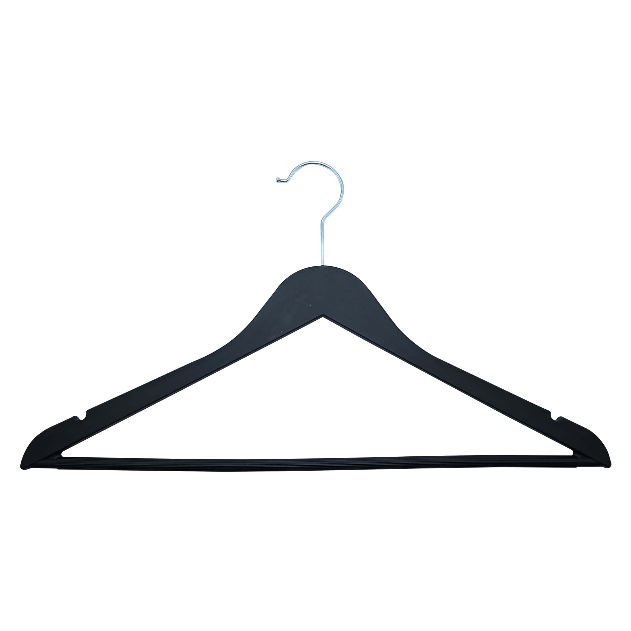 Better Homes & Garden Non-Slip Adult Hangers for Any Clothing Type, Rubber, Rich Black 5 Count