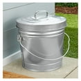 Metal Trash Can with Locking Lid, 6 Gallon Galvanized Steel Bucket