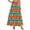 Orange-1, variant on ZToonmas Women's Floral Print Elastic Waist A-Line Maxi Skirt High Waist Flowy Long Skirt with Pockets for Summer Casual Wear