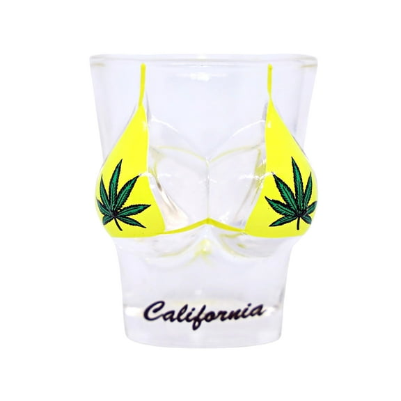 California Yellow BikiniBust 3D Shot Glass