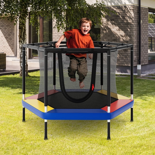 Gymax Trampoline Récréatif 48 Pieds' pour Enfants 4 Pi Trampoline Intérieur et Extérieur