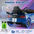 thumbnail image 6 of Costway 12V Licensed Ford Mustang Shelby GT500 Kids Ride on Car with Remote Control Navy, 6 of 10