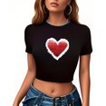 thumbnail image 4 of Plebaso T-Shirts Graphiques Courts pour Femmes Manches Courtes Imprimé Slim Col Rond T-Shirts d'Été Décontractés pour Femmes, 4 of 5