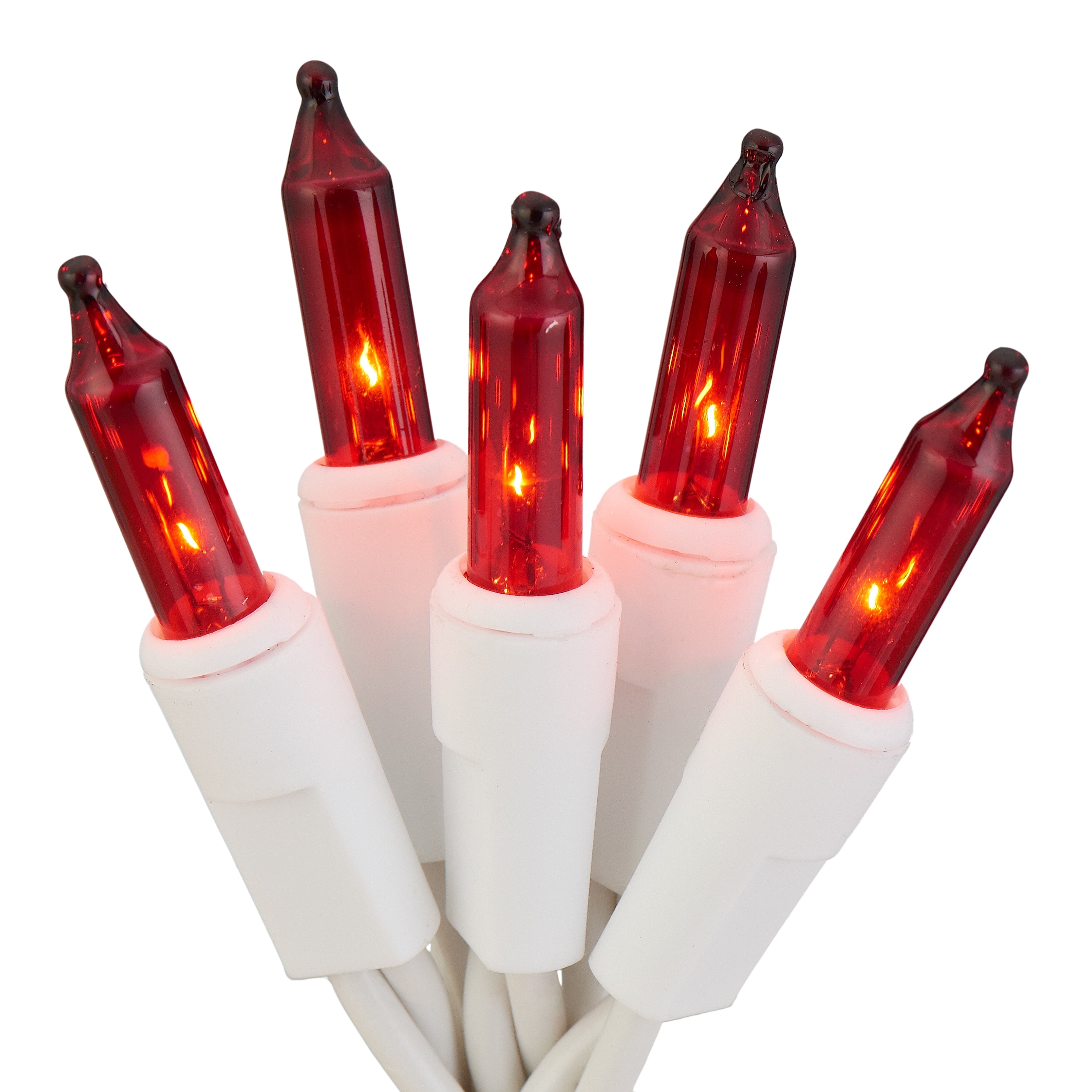 New Holiday Time 300PK Red Icicle Lights  White Wire  18 FT L UL Listed