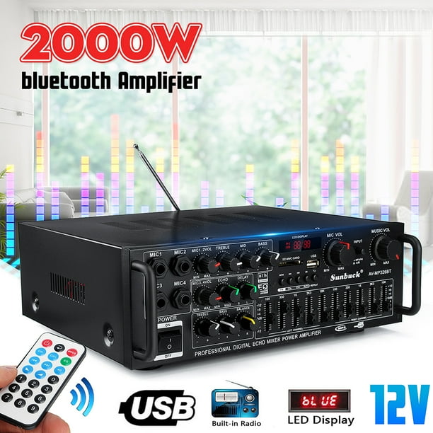 2000W Premium Home Audio Power Amplifier Portable 4 Channel Surround