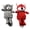 Grey&Red, variant on PetLike 2-Pack Squeaky Plush Dog Toys, Raccoon & Fox Interactive Chew Toys for Small & Medium Breeds, Durable Tug & Fetch Toys