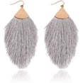 thumbnail image 1 of Pendientes bohemios de hilo sedoso con flecos y borlas, colgantes ligeros con forma de pluma para mujeres y niñas Adepaton LRWJ272-6, 1 of 6