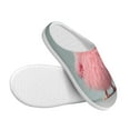 thumbnail image 3 of Wukai Adorable Pink Fluffy Birds Print Women's Indoor Bedroom Slipper Slip On Shoes, Unisex House Shoes with Anti-Skid Sole for Men, Gift for Women Men-8, 3 of 7