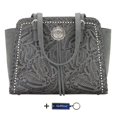thumbnail image 1 of American West Bandana Shoulder Zip Top Handbag w Key Charm, 1 of 5
