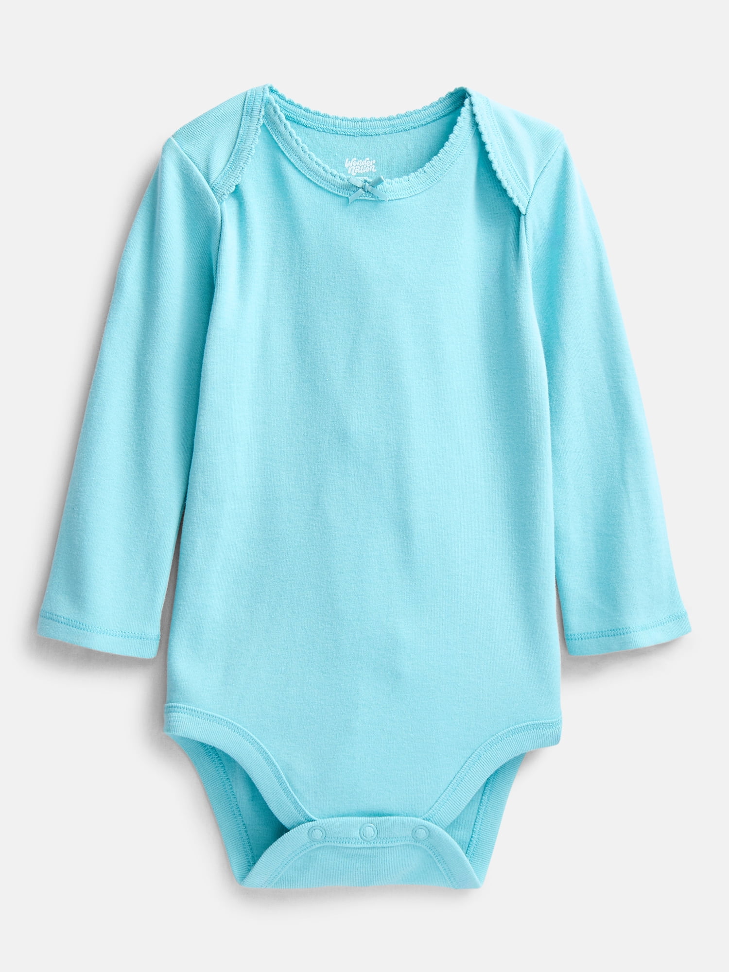 Wonder Nation Baby Girls Long Sleeve Bodysuits, 3-Pack, Sizes 0-24 Months