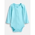 thumbnail image 2 of Wonder Nation Baby Girls Long Sleeve Bodysuits, 3-Pack, Sizes 0-24 Months, 2 of 4