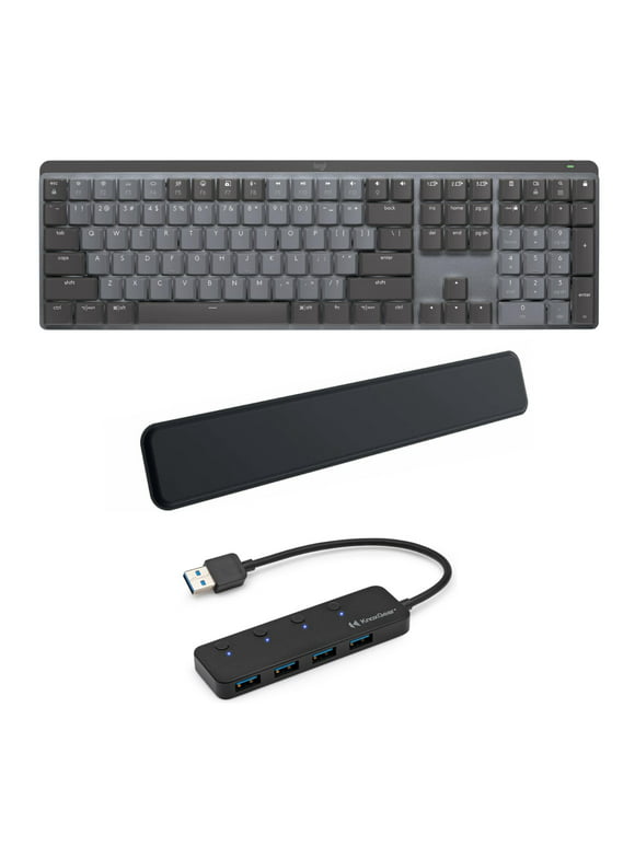Logitech MX Mechanical Illuminated Wireless Keyboard with USB Hub and Palm Rest
