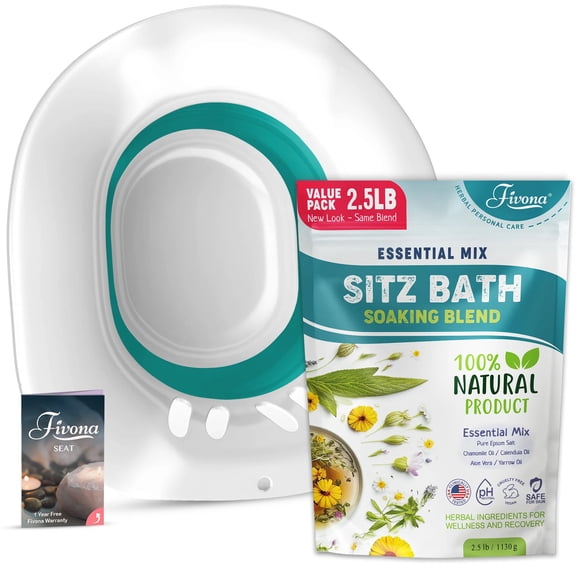 Sitz Bath Kit Salt 2.5 LB Kit for Hemorrhoids and Postpartum Care Epsom Salt with Oils Blend