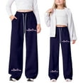 thumbnail image 1 of Teen Girls Sweatpants Girls Jogger Pants With Pockets Adjustable Drawstring Basic Dark Blue Boys SweatPants 13-14 Years, 1 of 8