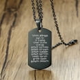 thumbnail image 2 of Jewish Christian Jewelry Gift, Stainless Steel Bible Verse Charm Necklace , Inspirational Biblical Hebrew Pendant Chain for Men Women, Black, 2 of 5