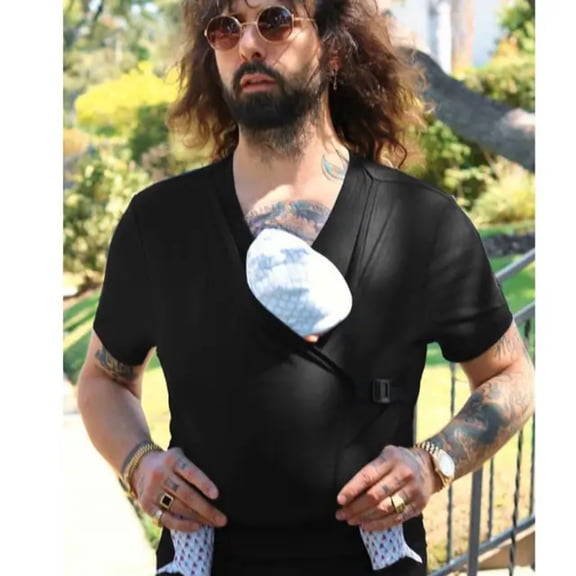 LNGOOR Vêtements d'Été Parent-Enfant Multifonction Kangourou Papa Kangourou Maman Confort T-shirt Gilet Tenir Vêtements pour Bébé Vêtements pour Femmes