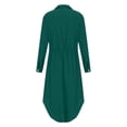 thumbnail image 5 of Arlun Linen Shirt Dresses for Women Button down Drawstring Elastic Waist Long Sleeve Causal Dress Plain Long Maxi Dresses 2026 Trendy Spring Outfits Green M, 5 of 6