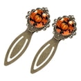 thumbnail image 2 of Maple leaf pumpkin Vintage Copper-Colored Lace Bookmarks: Stunning Stainless Steel Bookmarks, Ideal Gift for Readers and Book Lovers - Set of 2, 2 of 5