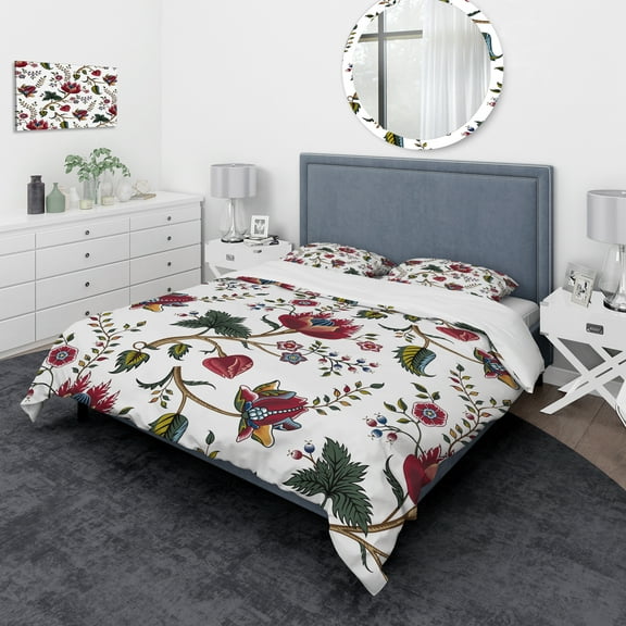 Designart 'Indian Floral Pattern' Tropical Duvet Cover Set