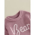 thumbnail image 6 of Suealasg Toddler Baby Girl Boy Knit Sweater Round Neck Long Sleeve Letter Bear Embroidery Knitwear Pullover Sweatshirt Fall Winter Clothes, 6 of 7
