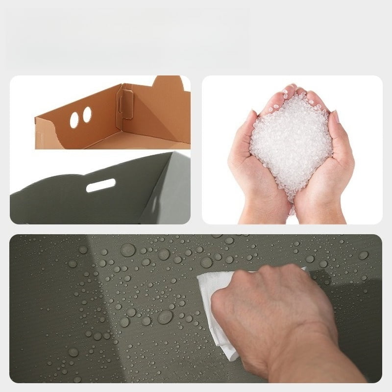 Pet supplies disposable cat litter box PP foldable waterproof cat litter boxenvironmentally friendlymaterial large cat litterbox