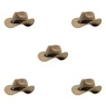 thumbnail image 2 of Guardoinrt Trendy Casual Cowboy Hat for Women Men for Fall Short Trips Camel 56cm-58cm 5Set, 2 of 6