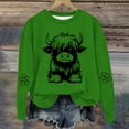 thumbnail image 2 of Tao Tao Sweatshirt For Toddle Boys Girls Cute Funny Cow Graphic Sweatshirt Crew Neck Long Sleeve Loose Fit Pullover Tops Western Sweatshirt Green 13 Years, 2 of 3