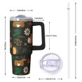 thumbnail image 2 of Holiday Presents 30oz Stainless Steel Travel Tumbler with Handle and Straw, Christmas Coffee Mug, Leak Proof Insulated Cup for Women Men, 2 of 5