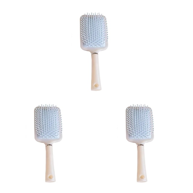 Vogacara Cepillo de pelo Peine portátil Antiestático Peluquería Peines multifuncionales Navidad Peluquería Accesorios Crema azul Type1 NO1